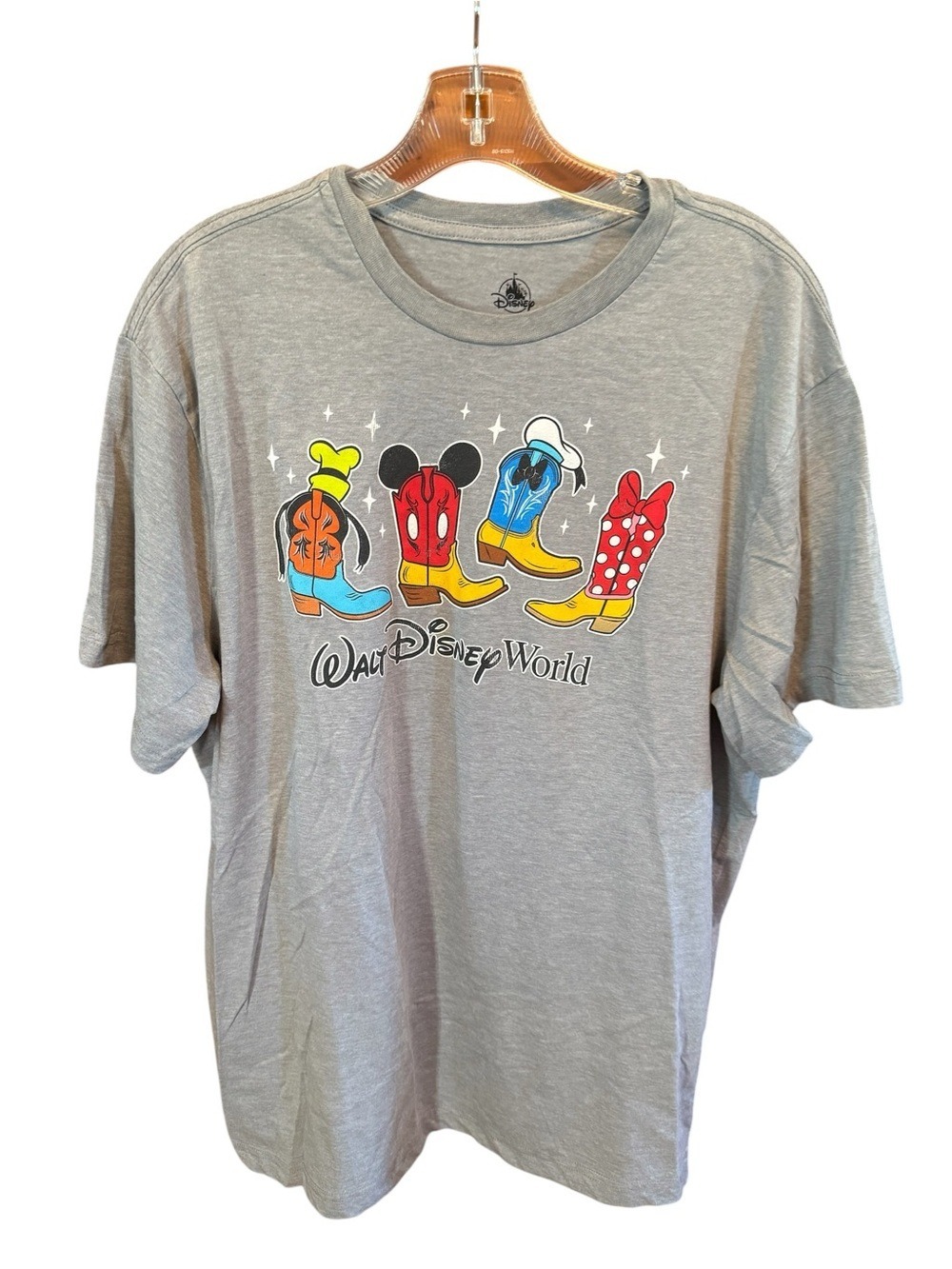 Disney Light Gray Western Cowboy Boot Tee with Black Print - Walt Disney World
